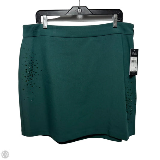 Jeweled Short Suit Skirt Designer By Karl Lagerfeld In Green, Size: 16