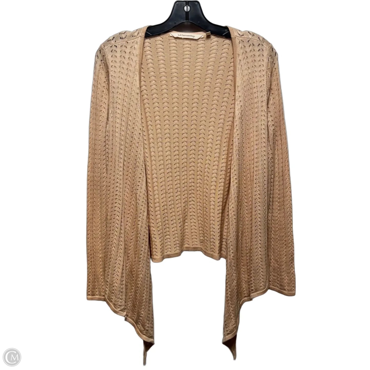Open Knit Sweater Cardigan By Soft Surroundings In Tan, Size: Xs