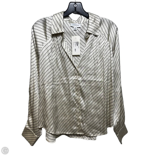 Monica Satin Top Long Sleeve By Evereve In Polkadot Pattern, Size: M