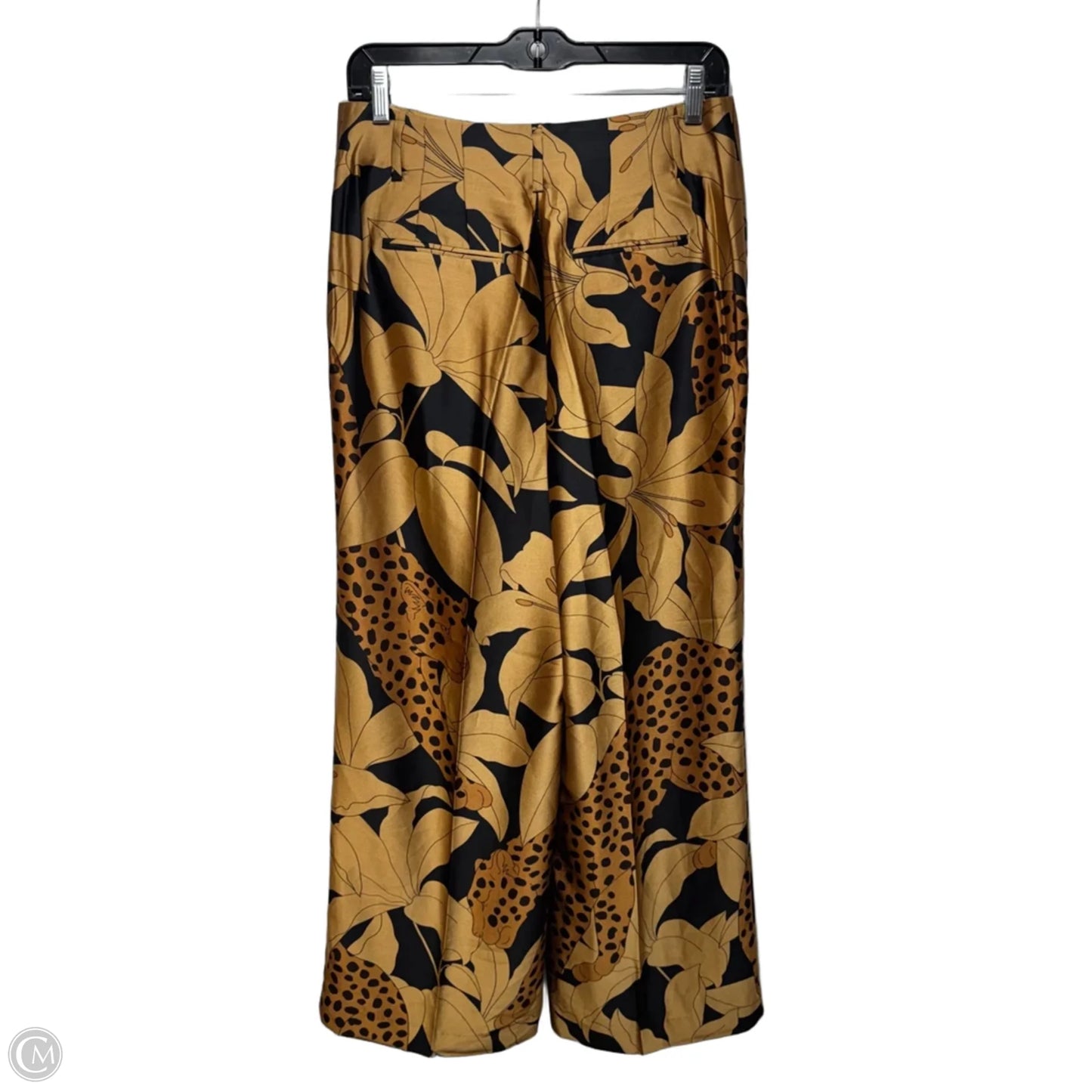 Cheetah Pants By Ann Taylor In Black & Gold, Size: 6p
