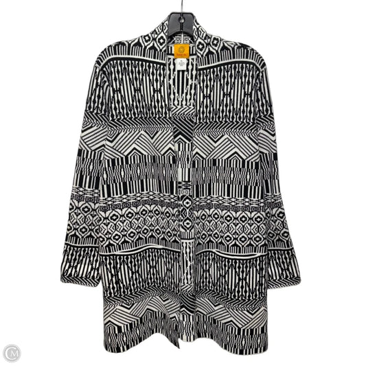 Sweater Cardigan By Ruby Rd In Black & White, Size: Xl