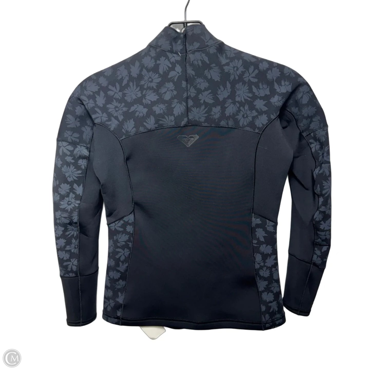 1.0 SWELL SERIES JKT QLOCK Athletic Top Long Sleeve Collar By Roxy In Black & Grey, Size: 8