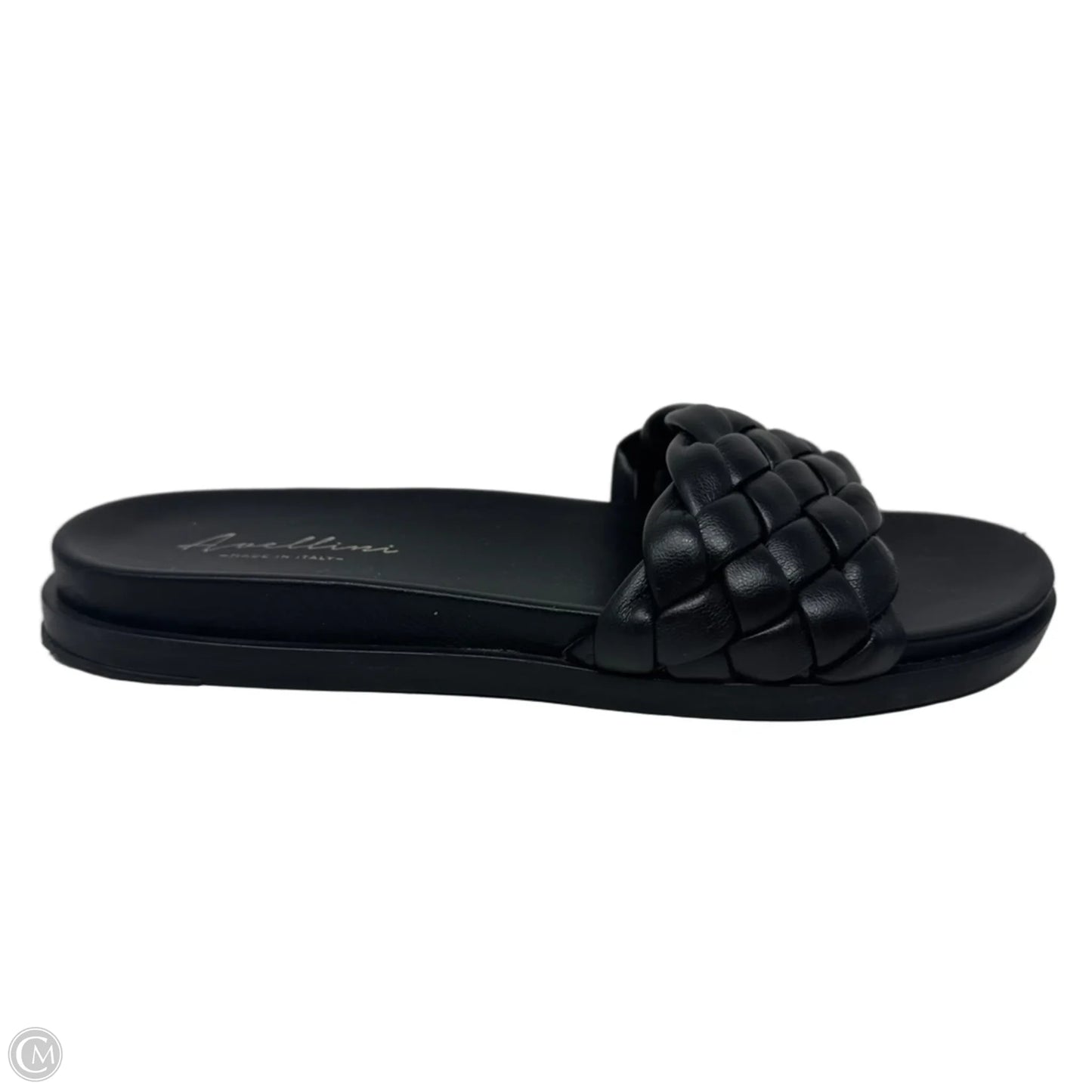 Braided Slide Sandals Flats By Avellini In Black, Size: 39