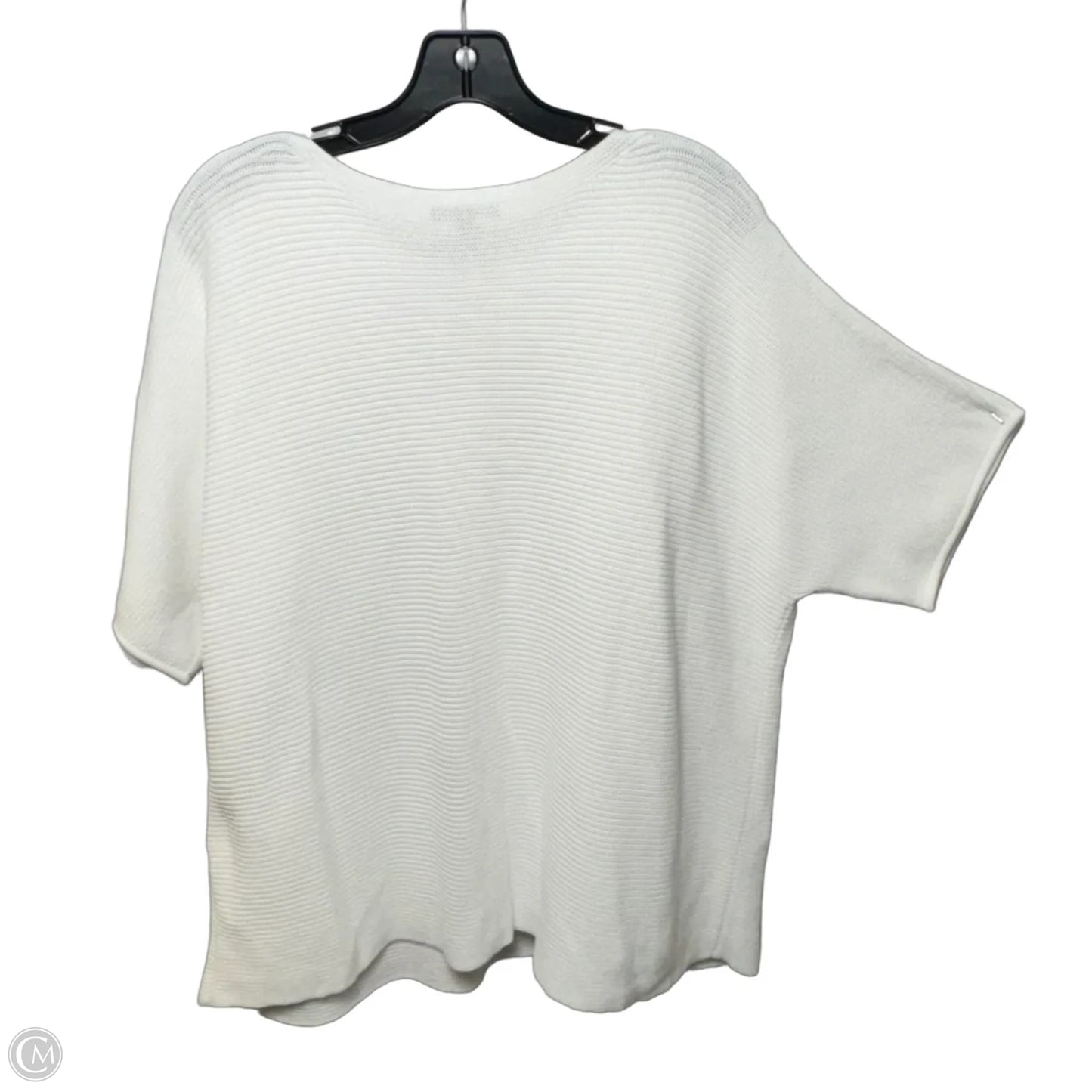 Organic Cotton Short Sleeve Sweater By Eileen Fisher In White, Size: L