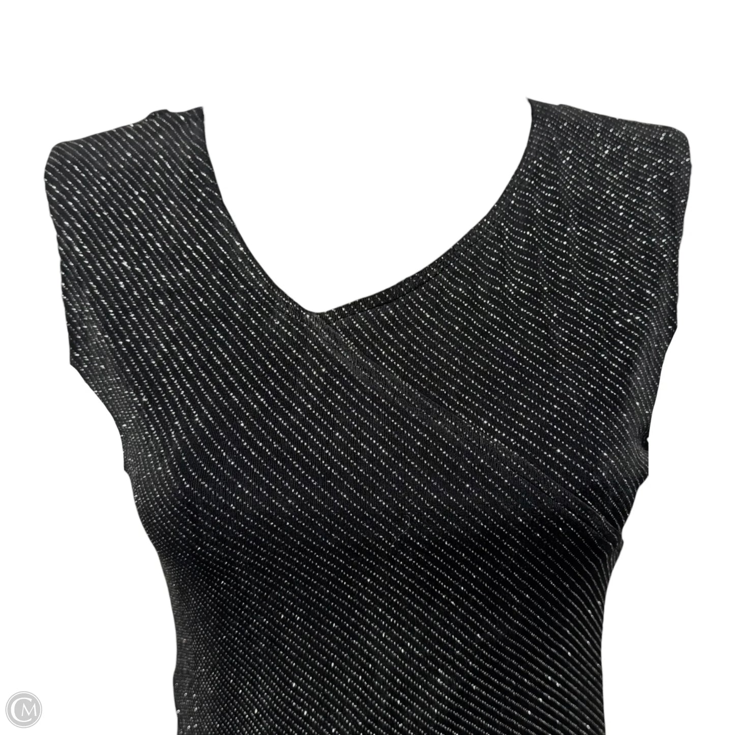 Annabelle Metallic Sheath Dress Designer By Alice + Olivia In Black & Silver, Size: XS (estimated)
