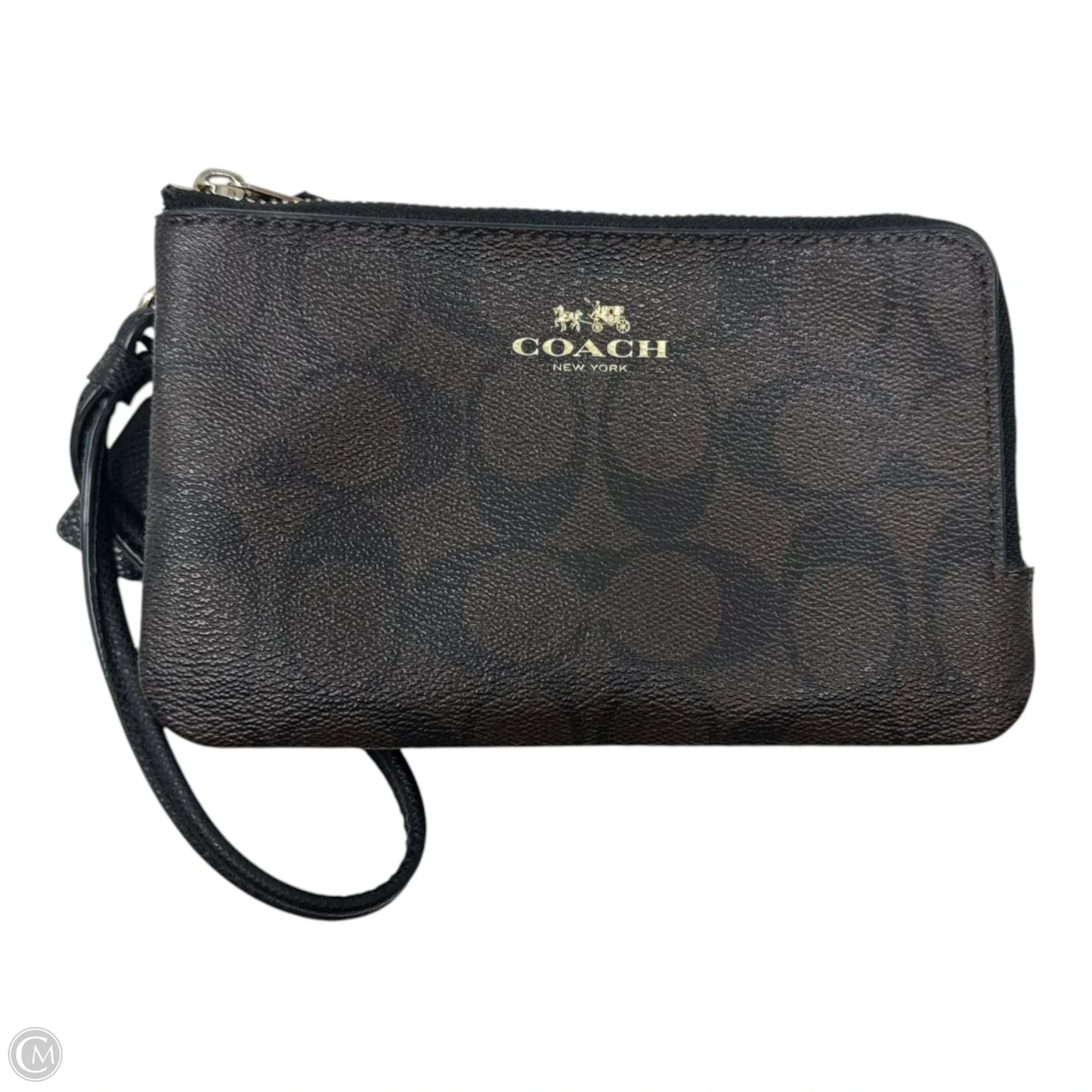 Double Corner Zip Wristlet Designer By Coach, Size: Small