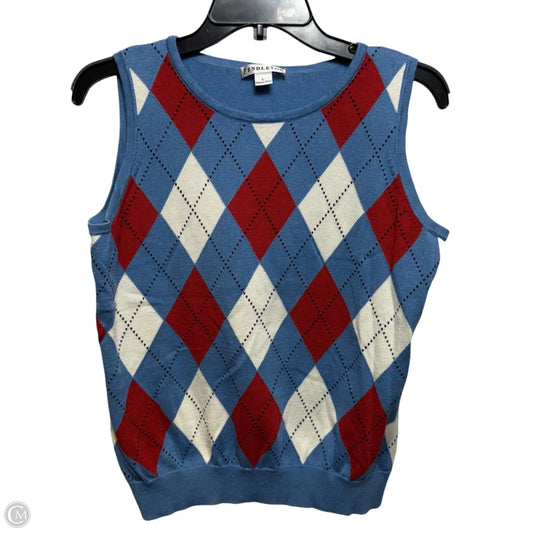 100% Cotton Argyle Sweater Vest By Pendleton In Blue, Size: L