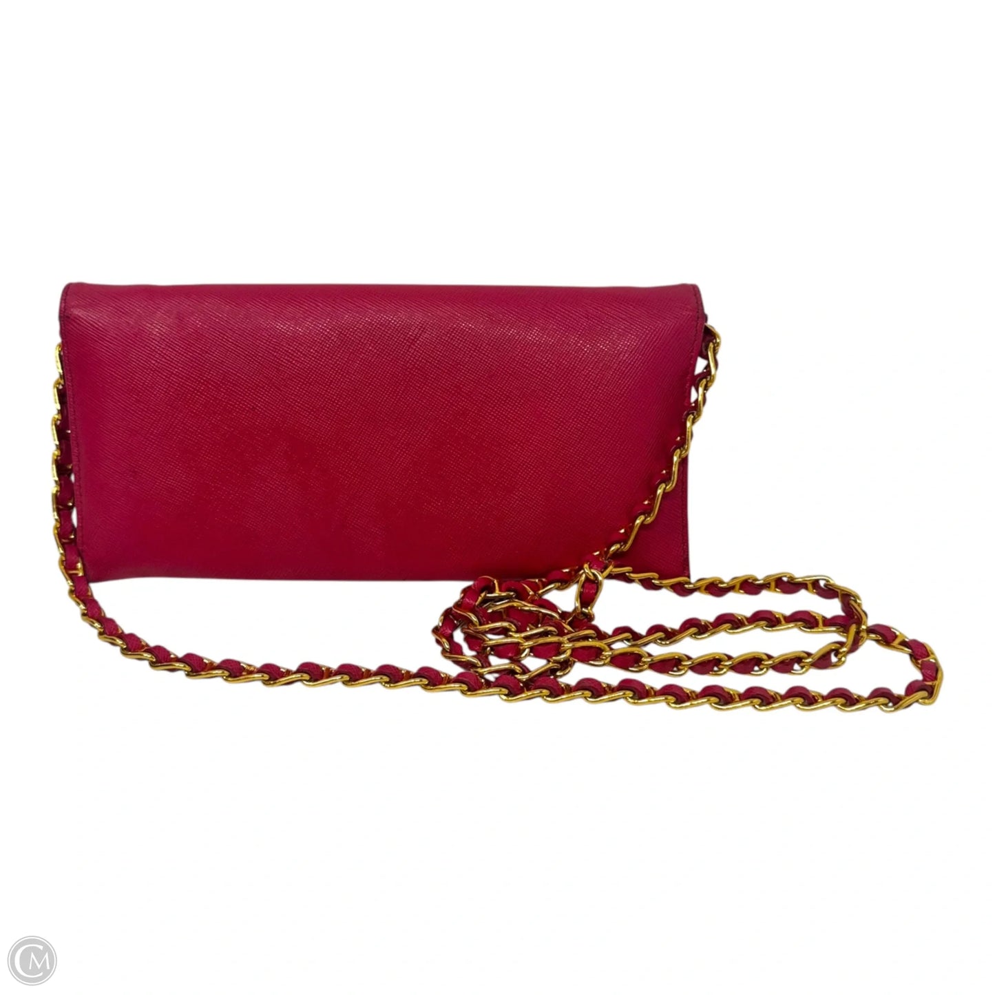 AS IS Saffiano Wallet On A Chain Crossbody Luxury Designer By Prada, Size: Small