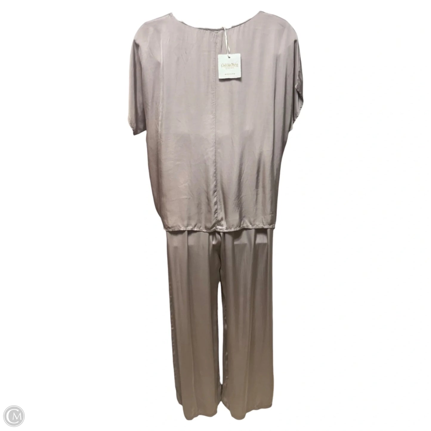 Silk Blend 2 Piece Lounge Set By CobbleStone In Taupe, Size: L/XL