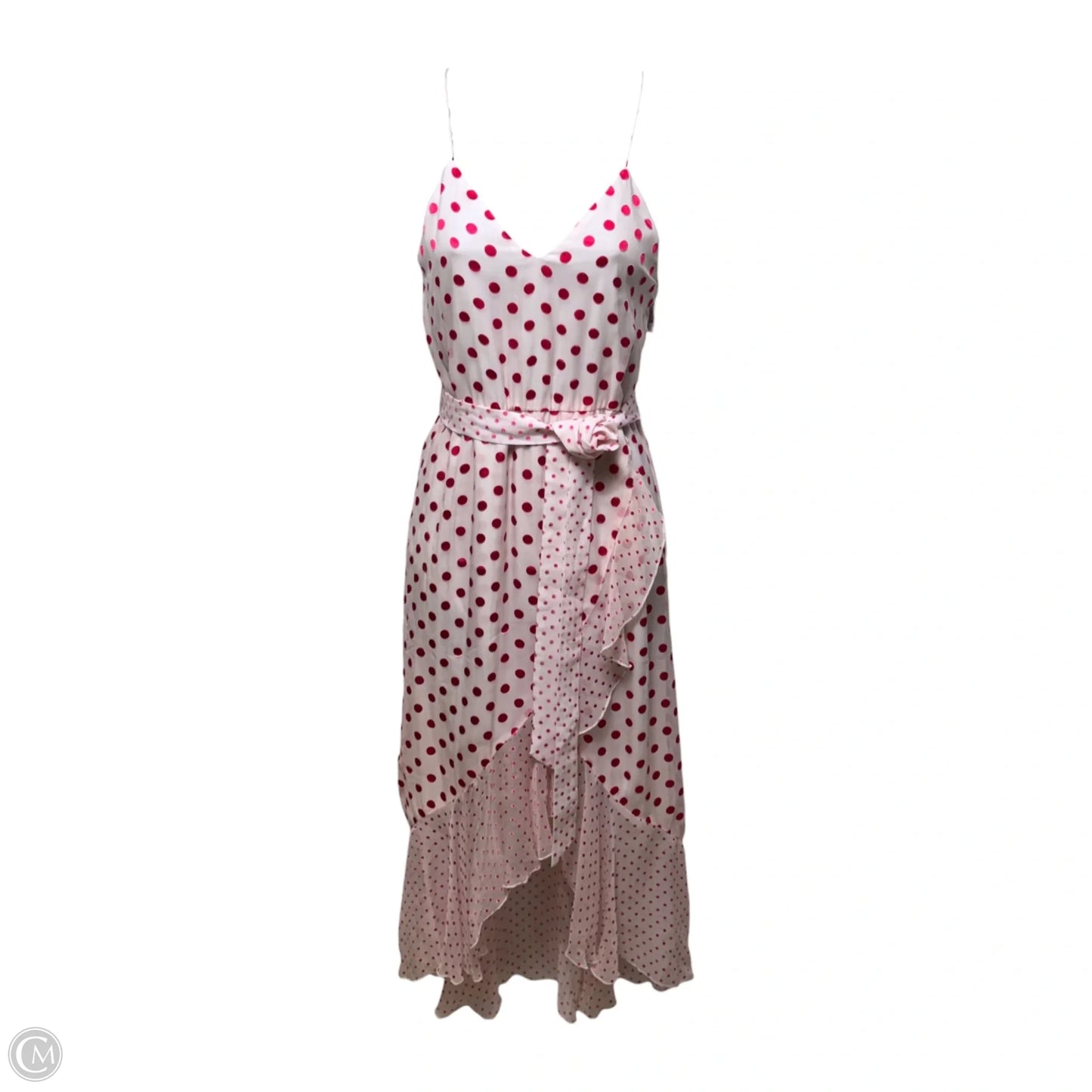 Mable Faux-Wrap Polka-Dot Midi Dress Designer By Alice + Olivia In Polkadot Pattern, Size: 2