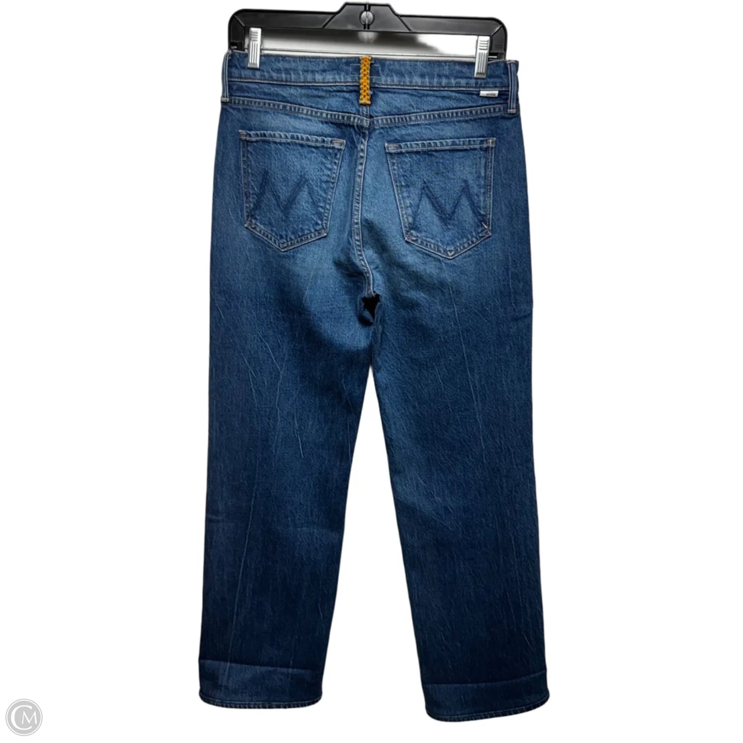 Checkerboard Duster Flood Cuff Jeans Straight By Mother In Blue Denim, Size: 2