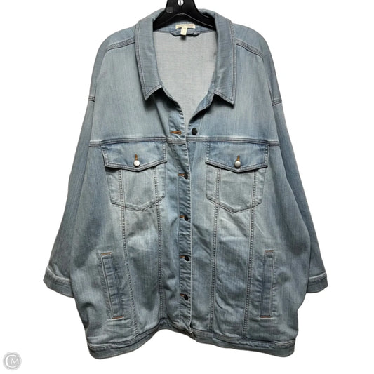 Organic Cotton Jacket Denim By Eileen Fisher In Blue Denim, Size: 2x