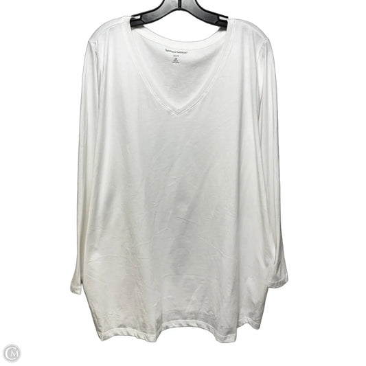 Top Long Sleeve Basic By Woman Within In White, Size: 2x