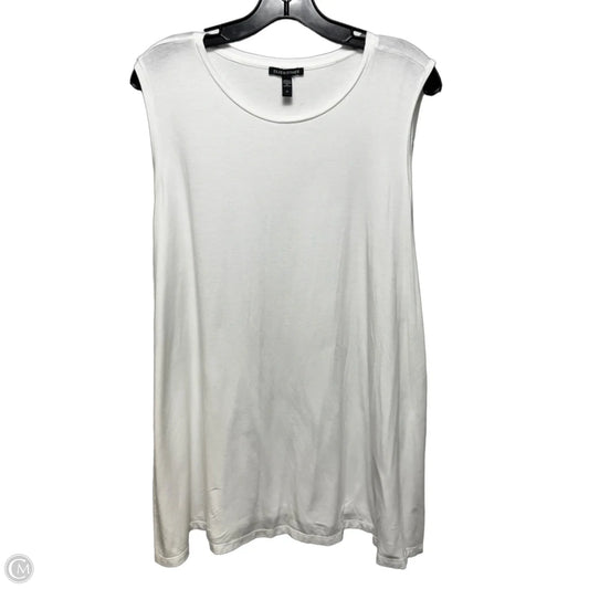 Tencel Top Sleeveless By Eileen Fisher In White, Size: 2x