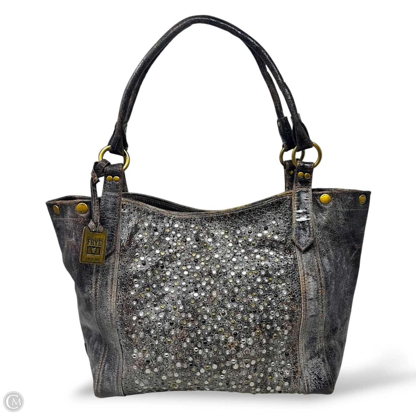 Deborah Studded Shoulder Handbag Designer By Frye, Size: Large