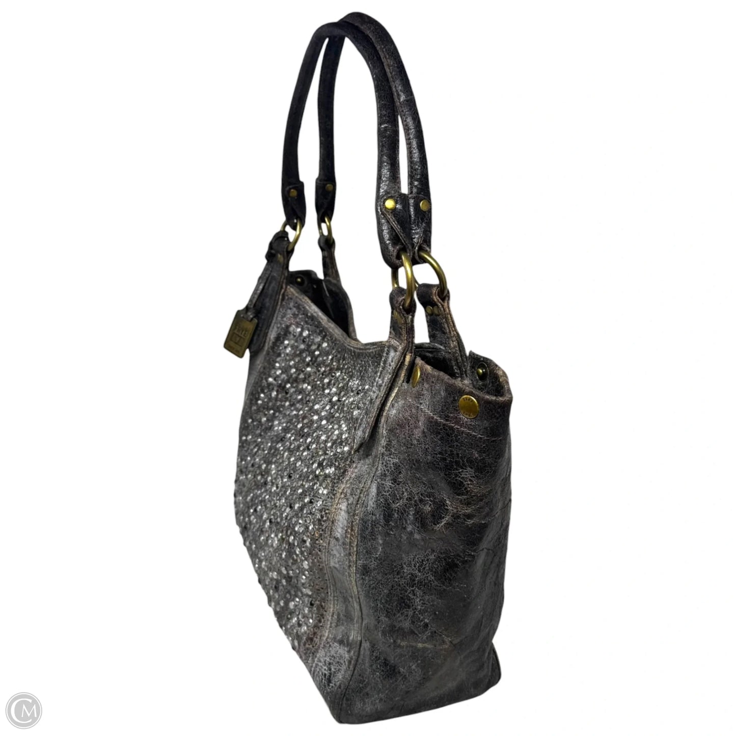 Deborah Studded Shoulder Handbag Designer By Frye, Size: Large