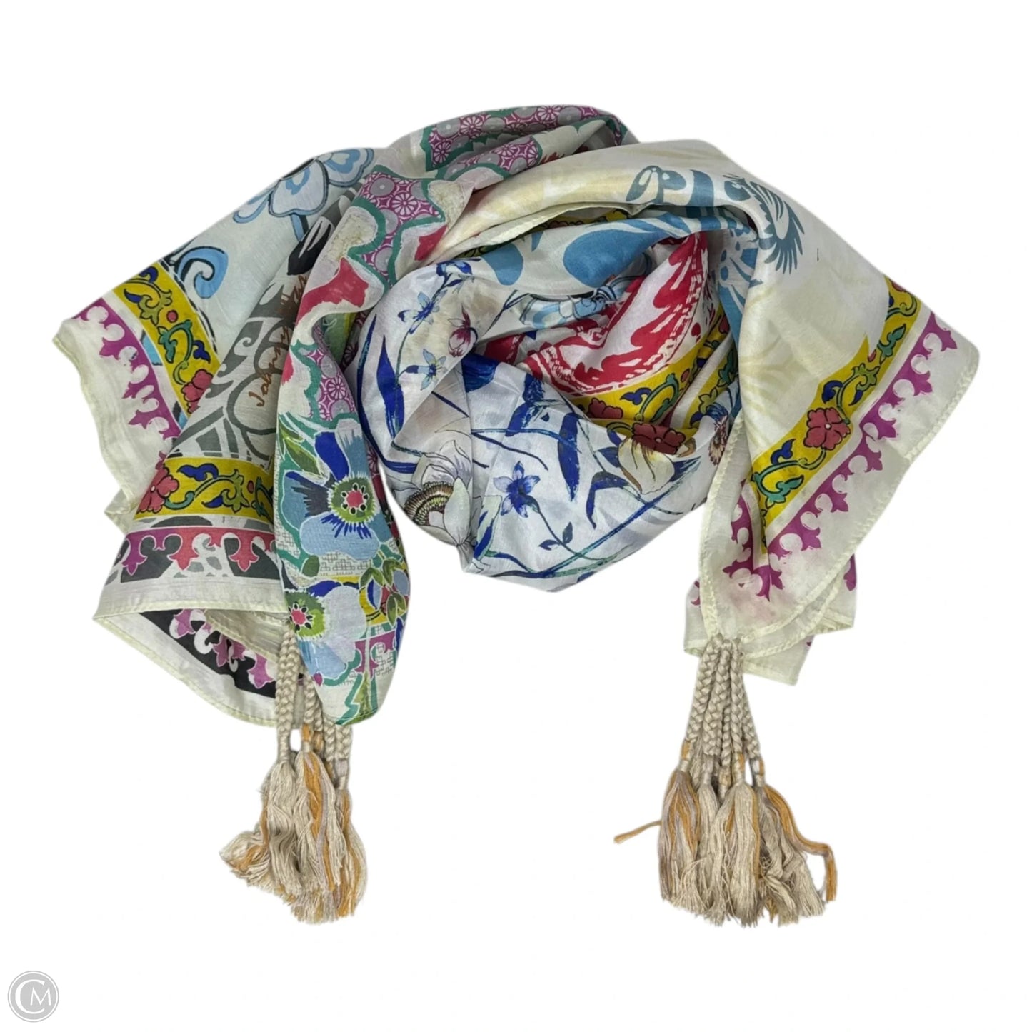 Pedia Silk Tassel Scarf Square By Johnny Was