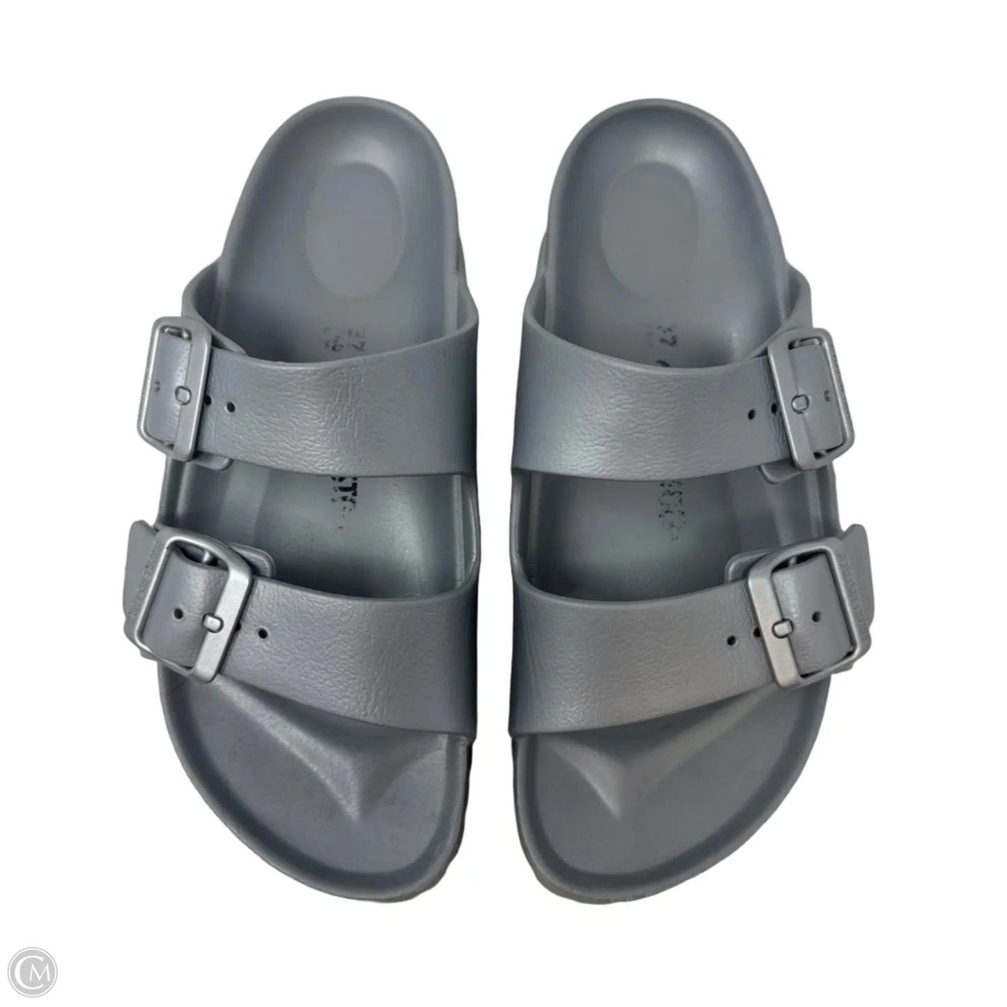 Arizona Essentials EVA Sandals By Birkenstock In Metallic Silver, Size: 6-6.5 (Eu 37)