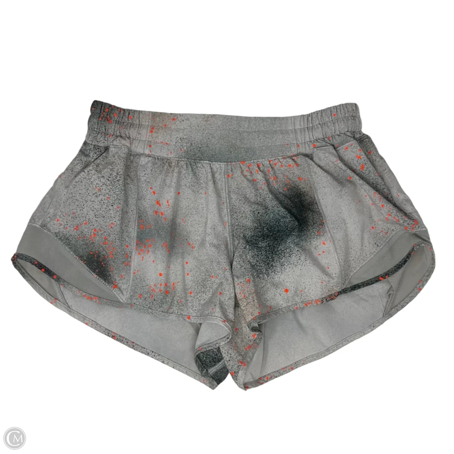 Athletic Shorts By Lululemon In Grey, Green & Orange, Size: 6