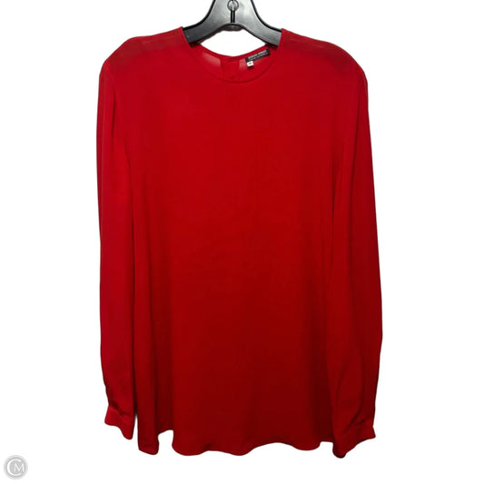 Blouse Luxury Designer By Giorgio Armani In Red, Size: M (42)