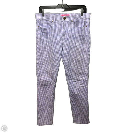 South Ocean High-Rise Skinny Gingham Style Pants Designer By Lilly Pulitzer In Light Lilac Verbena, Size: 10/30