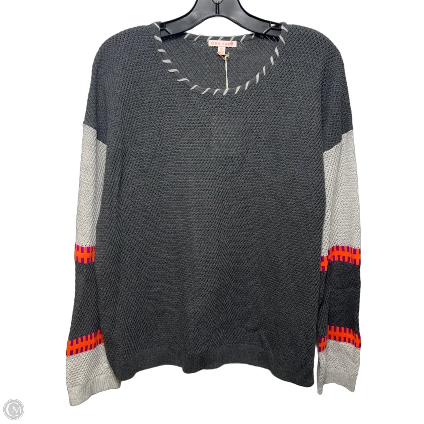 Knit Top Long Sleeve By Lisa Todd In Grey, Size: Xl
