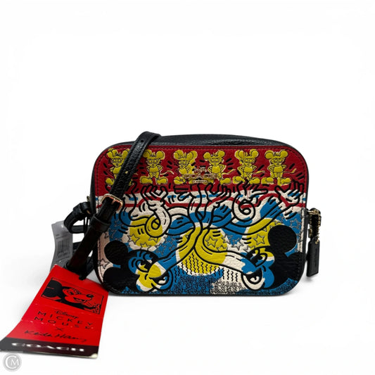 Disney Mickey Mouse X Keith Haring Mini Camera Bag Designer By Coach, Size: Small