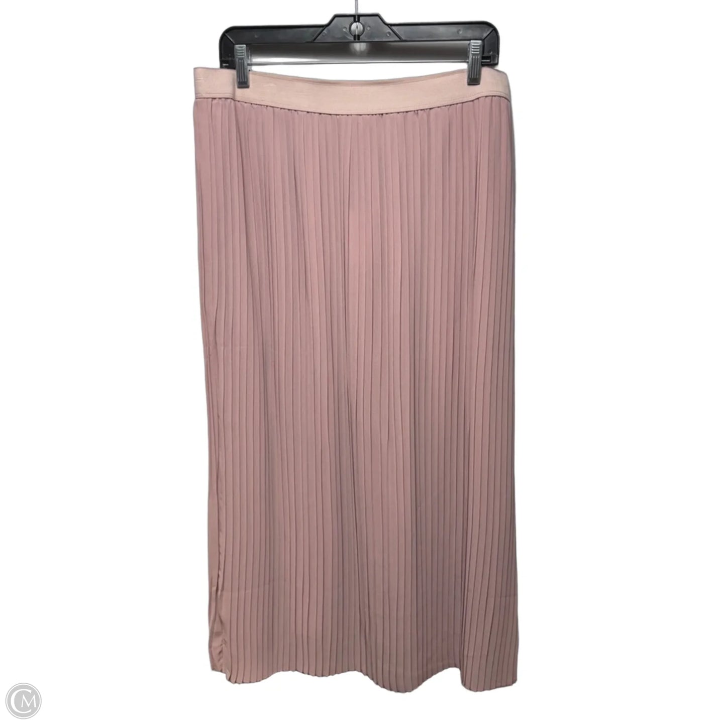 Pleated Skirt Midi By CobbleStone In Pink, Size: Xl