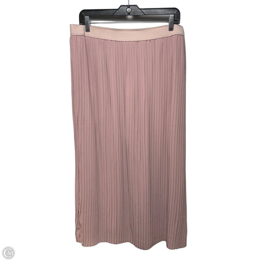 Pleated Skirt Midi By CobbleStone In Pink, Size: Xl