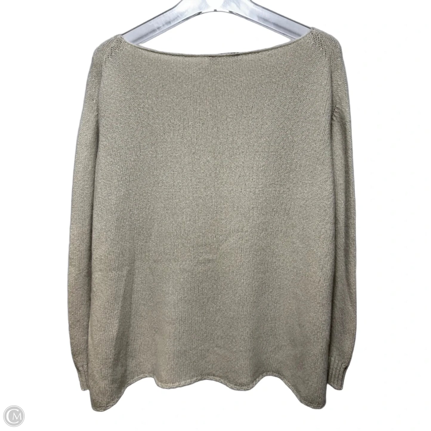Vintage 100% Cashmere Boat Neck Sweater Luxury Designer By Burberry In Cream, Size: 10 (42)