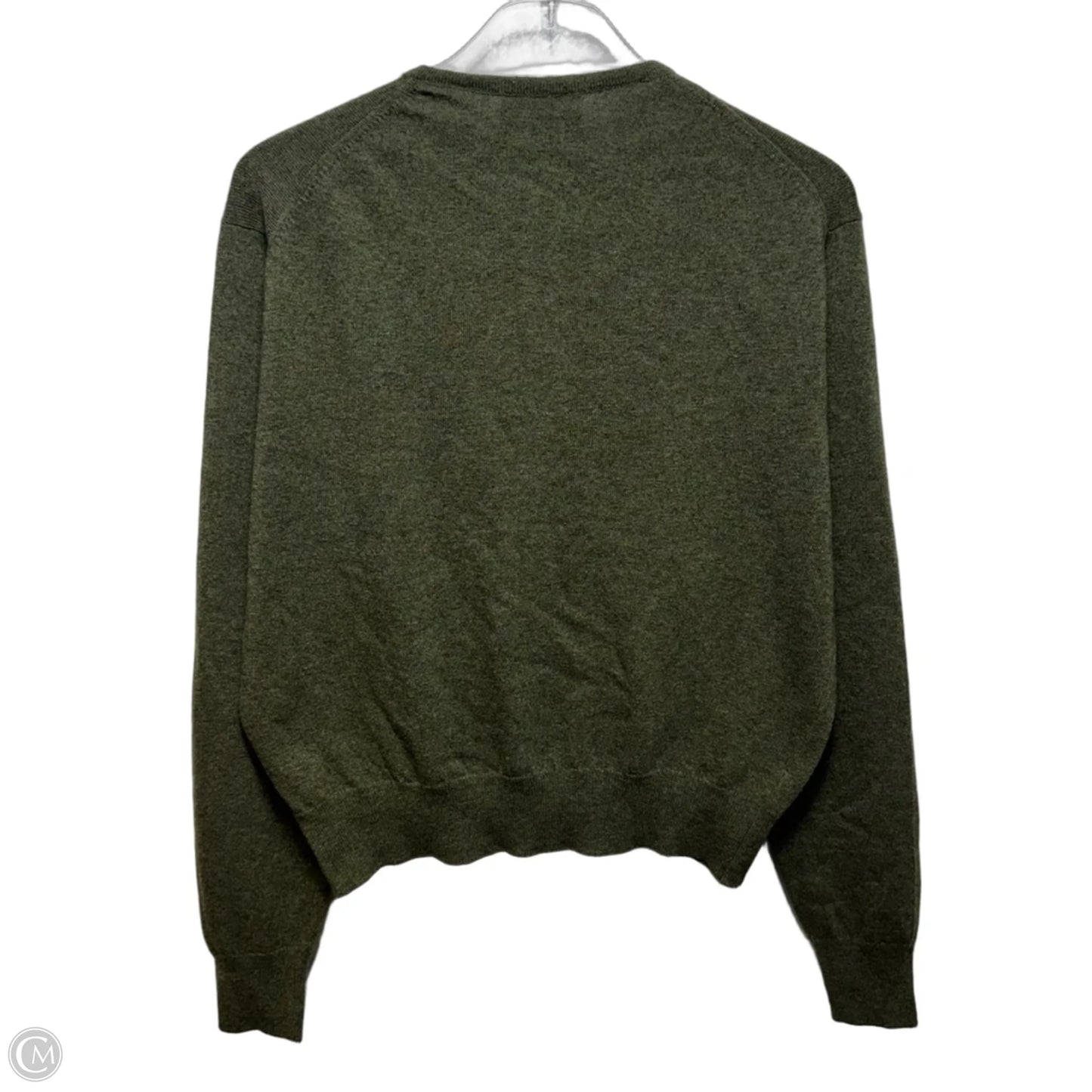 Vintage 100% Cashmere Sweater Cardigan Luxury Designer By Burberry In Green, Size: L