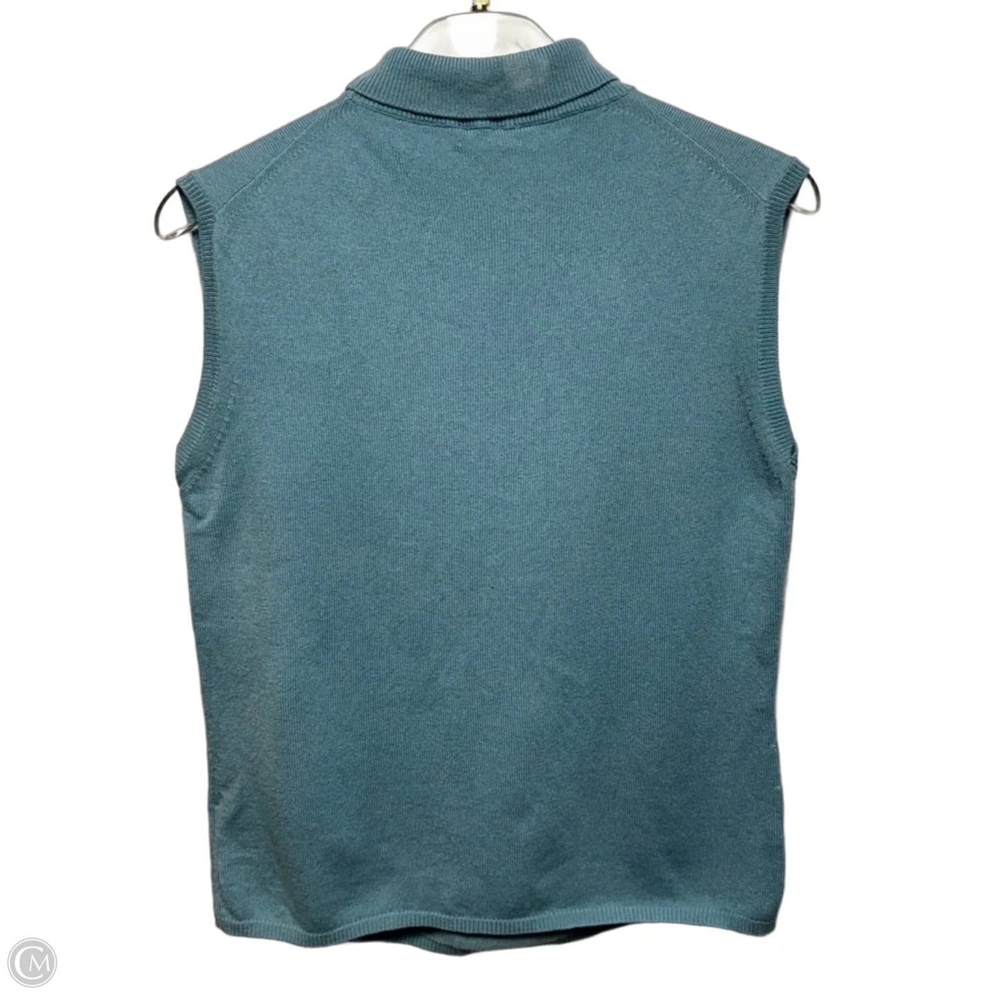 Vintage 100% Cashmere Sleeveless Sweater Luxury Designer By Burberry In Blue, Size: L