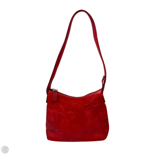 Embossed Leather Mini Handbag By Fossil, Size: Small