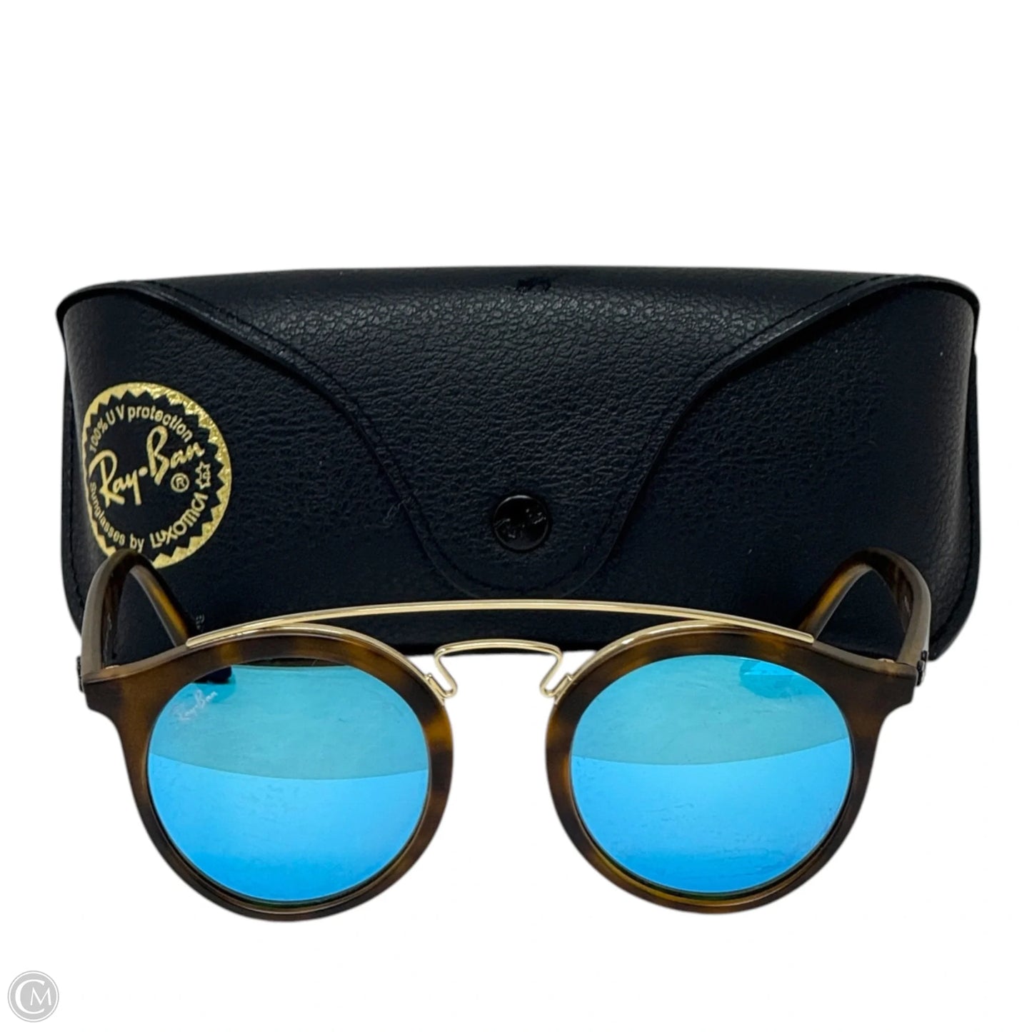 Gatsby Tortoiseshell Sunglasses Designer By Ray Ban, Size: