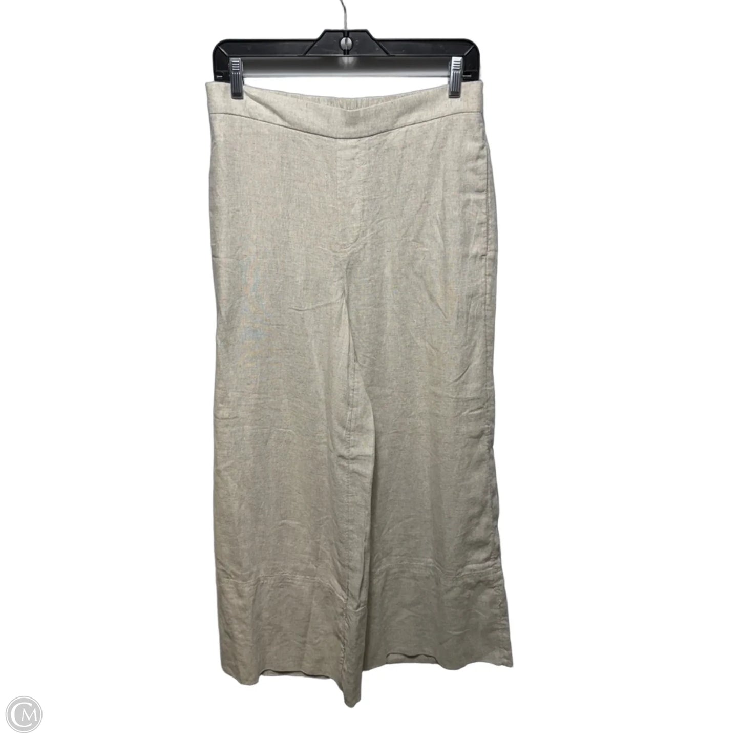 Wide Leg Cropped Pants Linen Blend By Banana Republic In Cream, Size: S