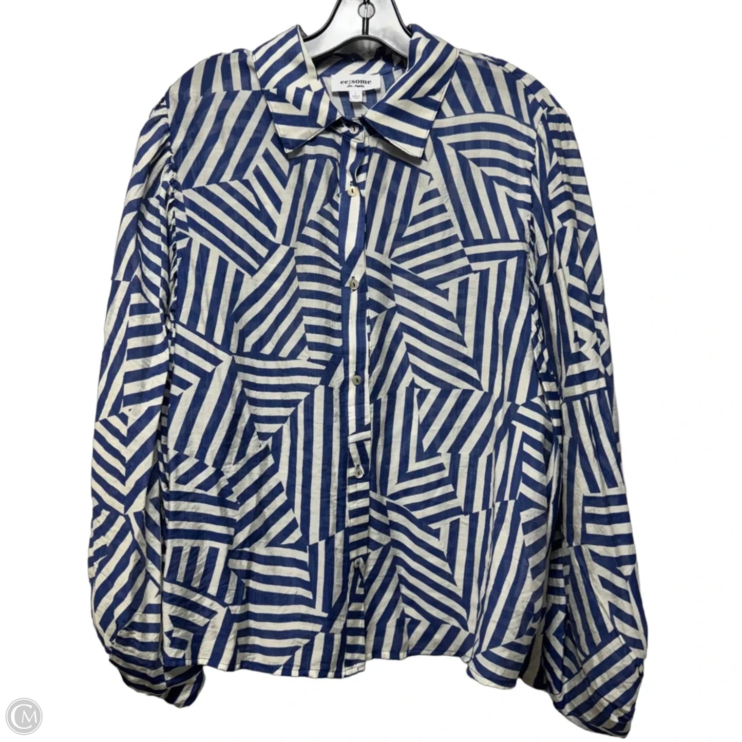 Top Long Sleeve By Ee Some In Striped Pattern, Size: L