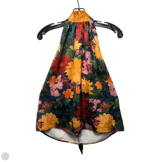 Top Sleeveless By Abbey Glass In Full Bloom Floral Print, Size: L