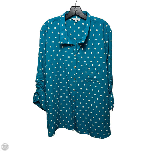 Top 3/4 Sleeve By John Mark In Polkadot Pattern, Size: 2x