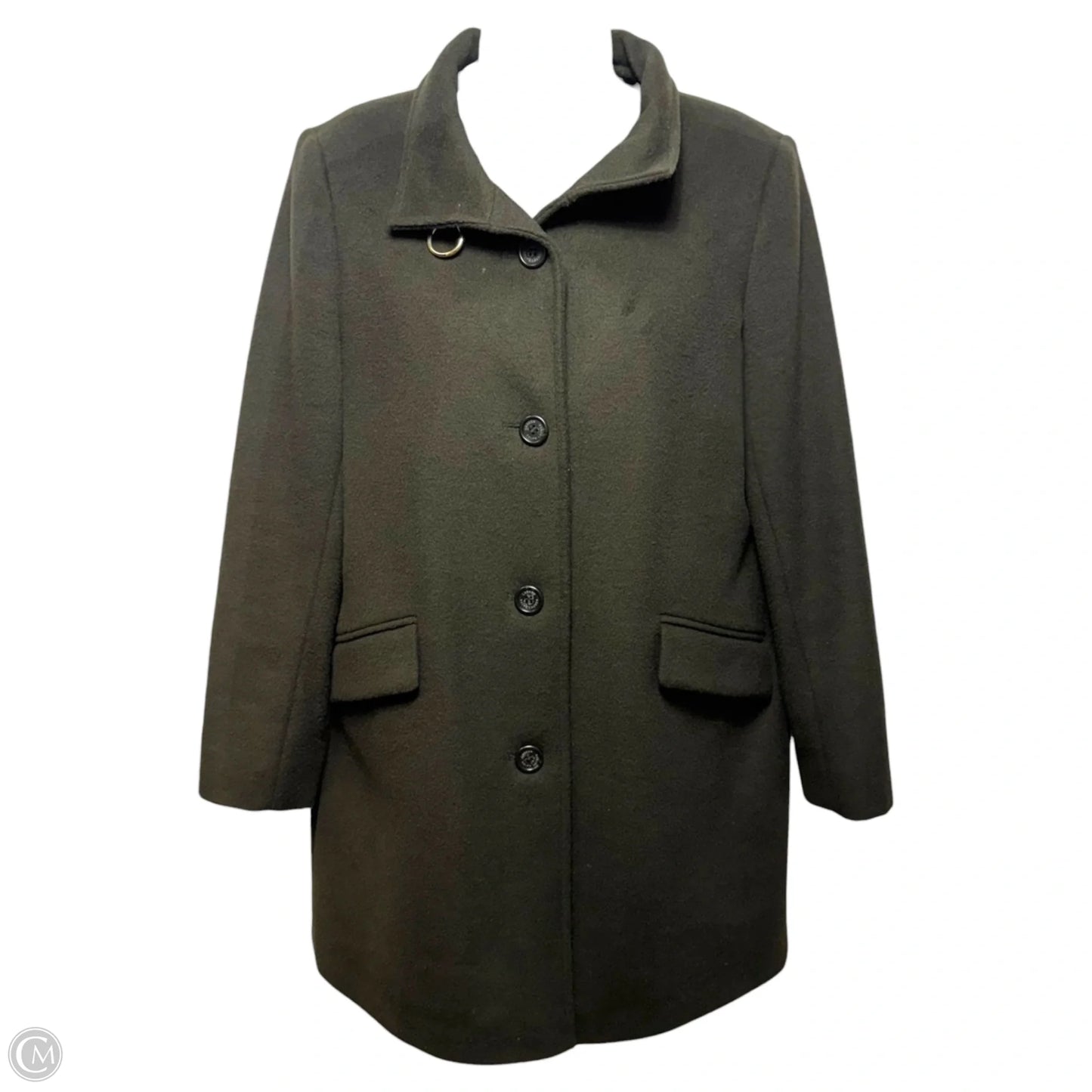 Wool Blend Coat By Lauren By Ralph Lauren In Green, Size: 4