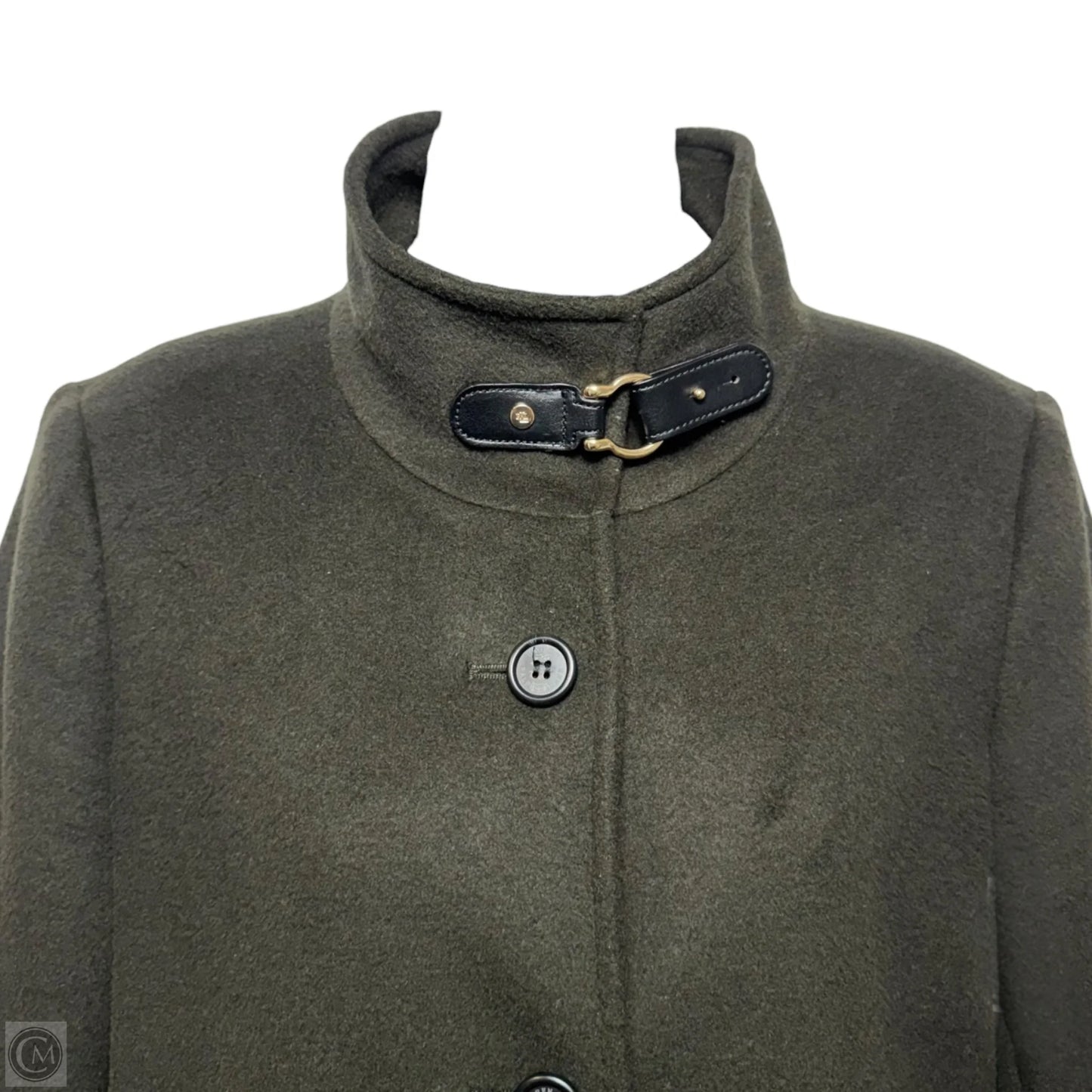 Wool Blend Coat By Lauren By Ralph Lauren In Green, Size: 4