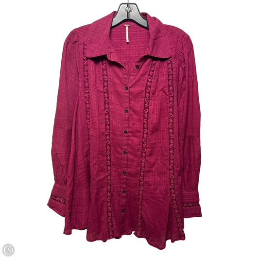 Tunic Long Sleeve By Free People In Red, Size: Xs