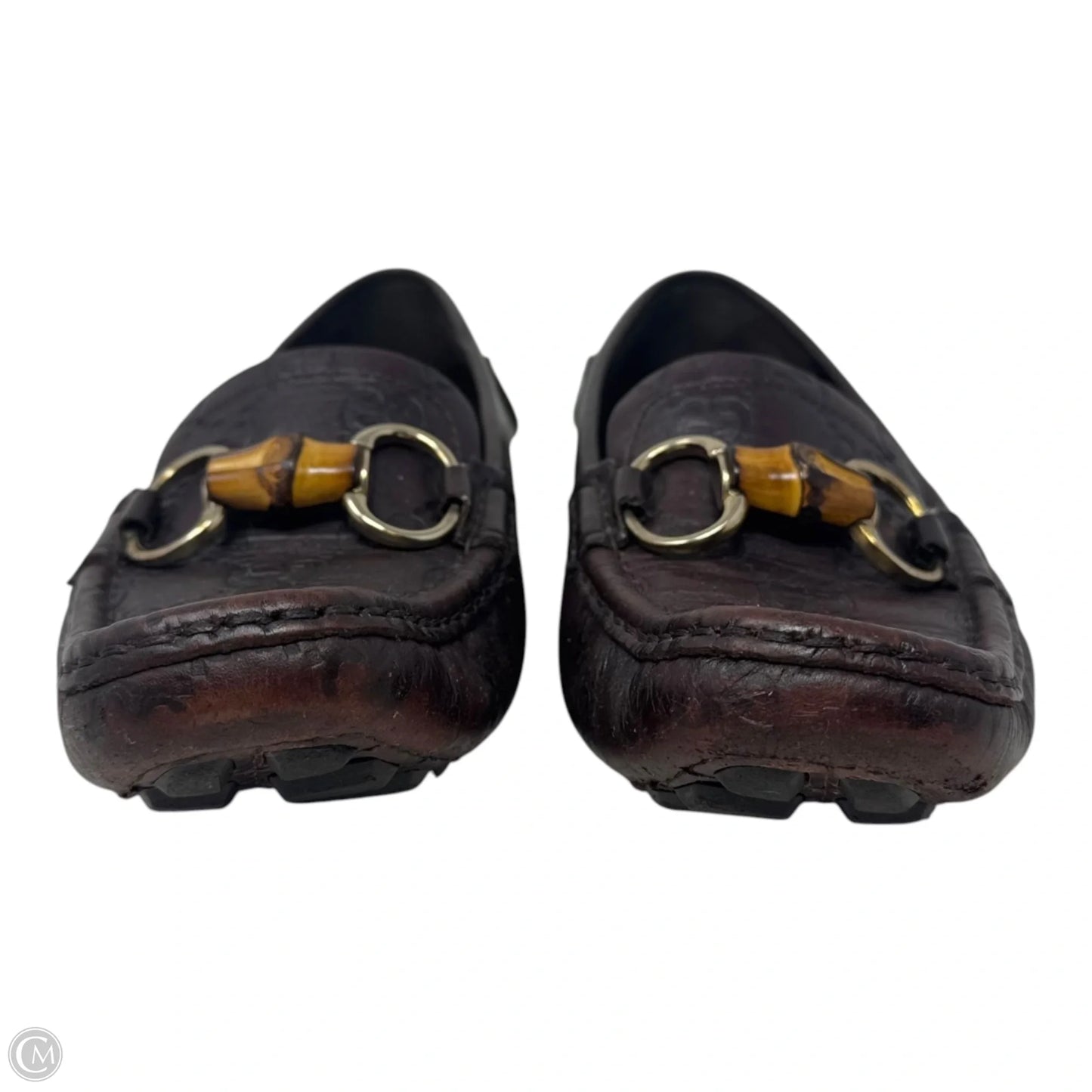 Guccisima Bamboo Horsebit Driving Loafers Shoes Luxury Designer By Gucci In Brown, Size: 7 (37)