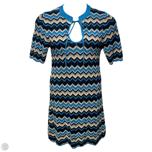 Lucas Metallic Knit Dress Casual Short By Ramy Brook In Chevron Pattern, Size: M