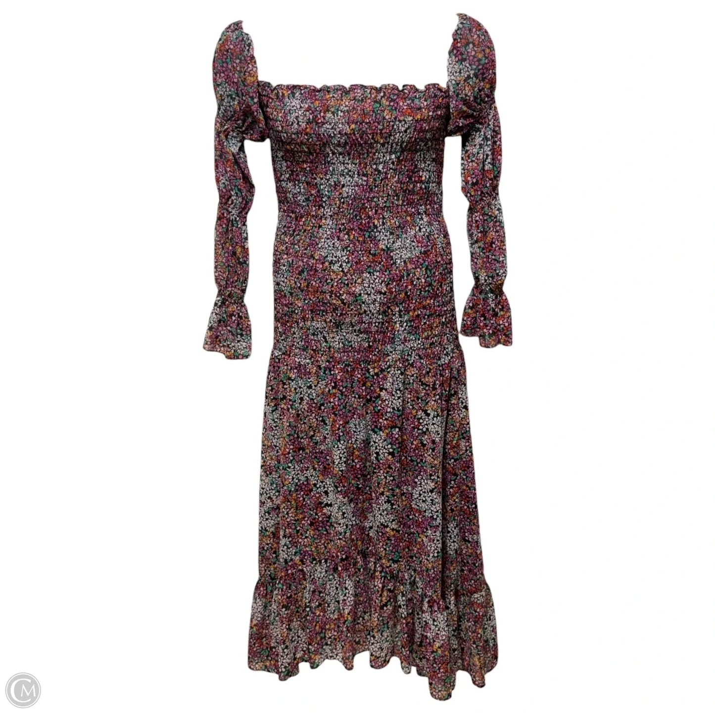 Smocked Dress Designer By Misa In Floral Print, Size: L