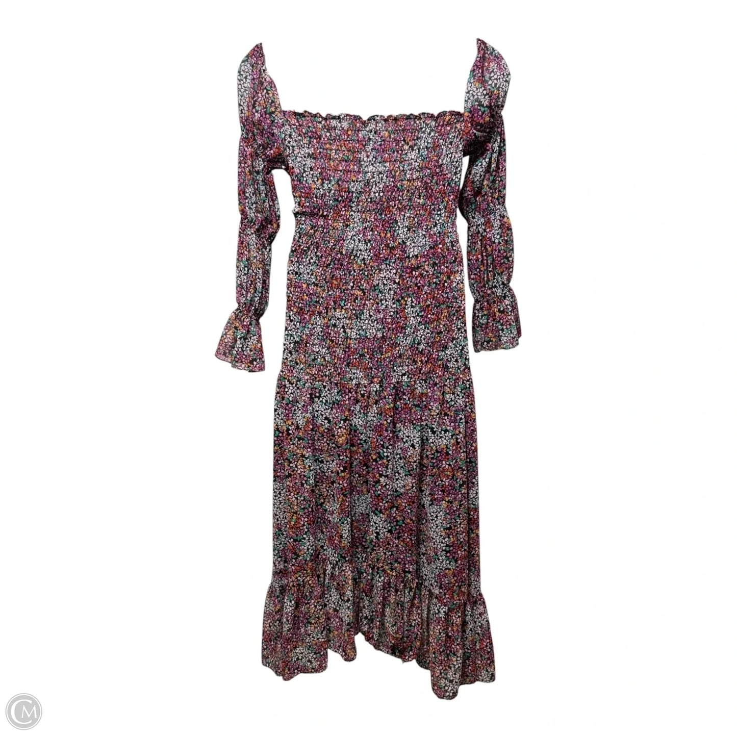 Smocked Dress Designer By Misa In Floral Print, Size: L