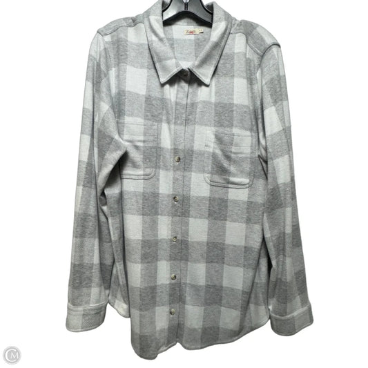 Top Long Sleeve By Faherty In Checkered Pattern, Size: Xl