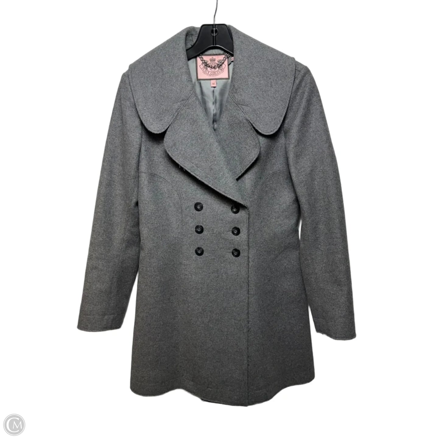 Vintage Y2K Wool-Cashmere Coat By Juicy Couture In Grey, Size: M