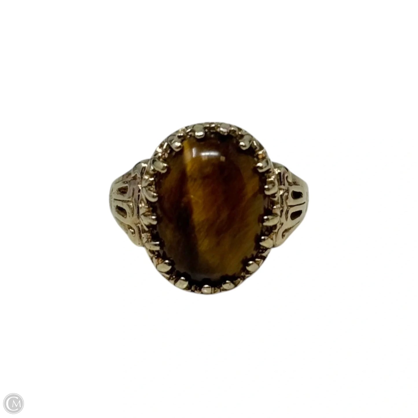 Tigers Eye Ring Statement By Seta, Size: 8