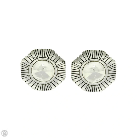 Navajo Sterling Silver Sunburst Post Earrings By Calvin Peterson