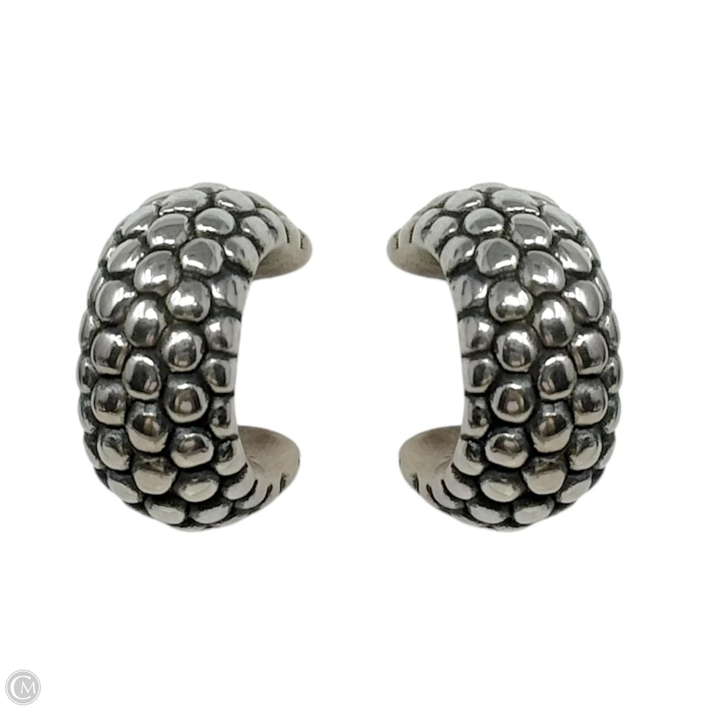 “Caviar” Dot Sterling Silver Hoop Earrings